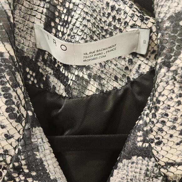 IRO Ashville snakeskin leather moto jacket size 8 - Picture 6 of 7